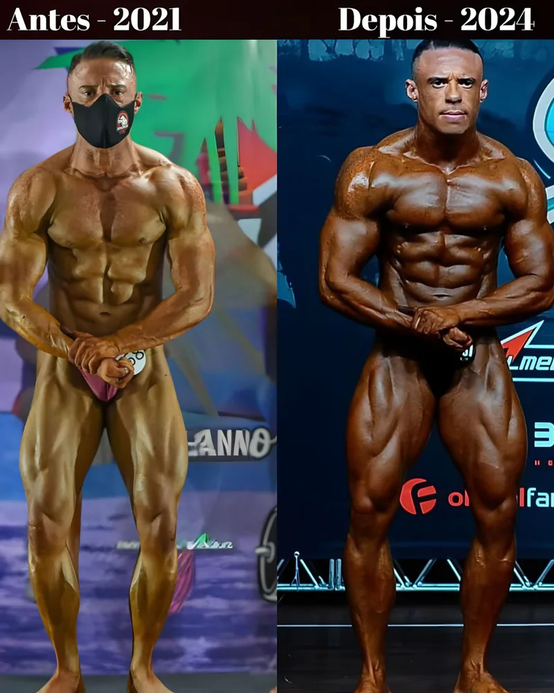 Antes e depois de atleta do time, de 2021 a 2024