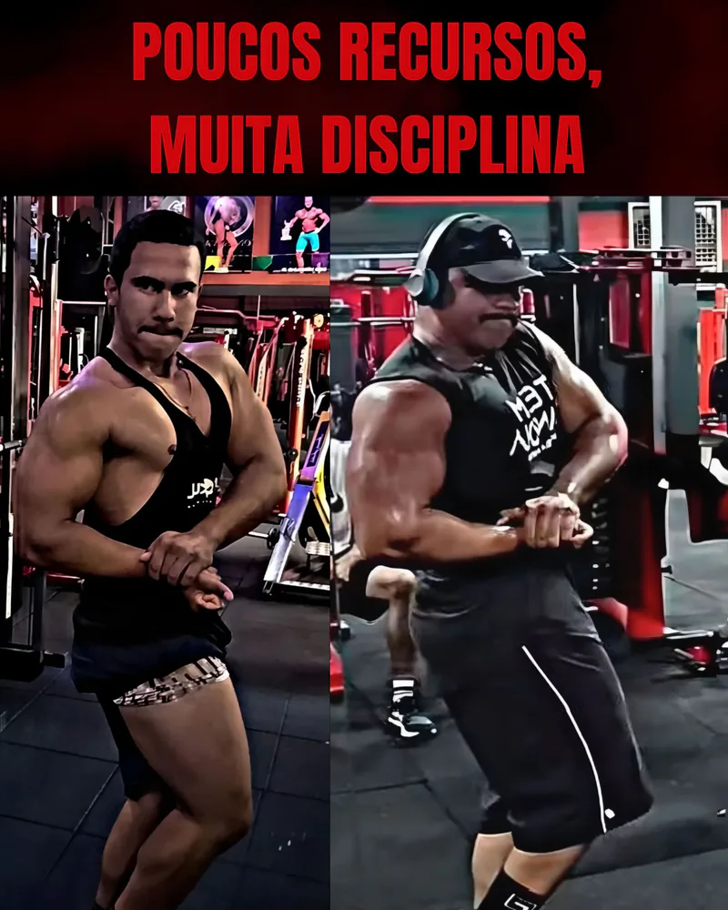 Antes e depois de aluno com ganho de 20 kg em um ano