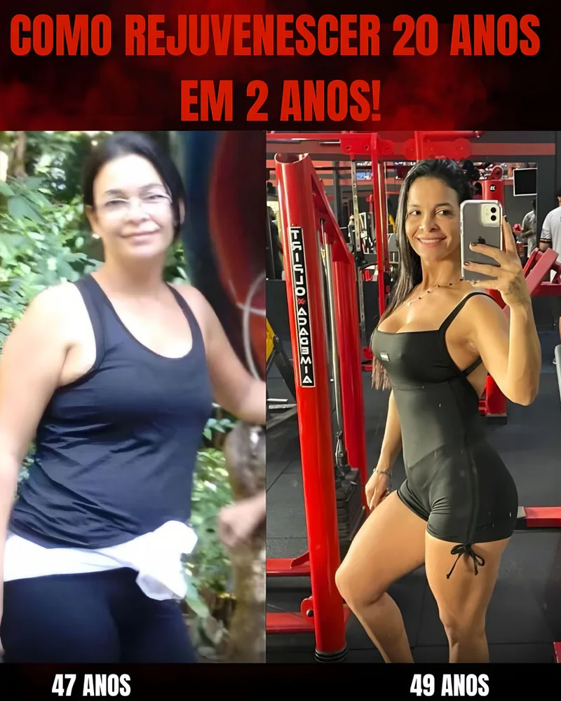 Antes e depois de aluna aos 47 e aos 49 anos
