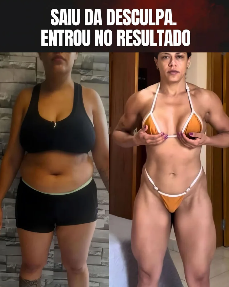 Antes e depois de aluna com shape de padrão de competição